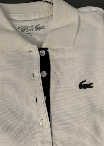 38 Beden Lacoste Kadın Beyaz Polo Tişört -38 beden
