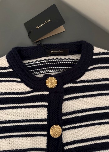 Massimo Dutti Massimo Dutti - Çizgili Kısa Triko Hırka - S