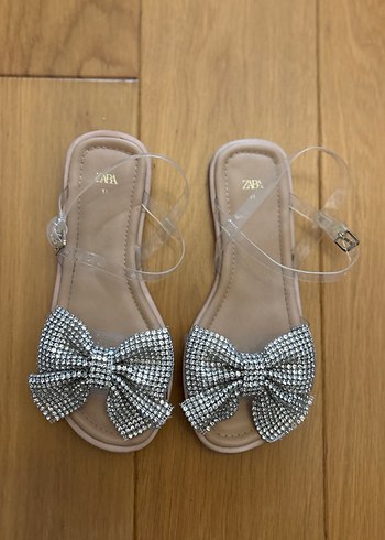 Zara Taşlı Fiyonklu Kız Çocuk Sandaleti - Görsel 2