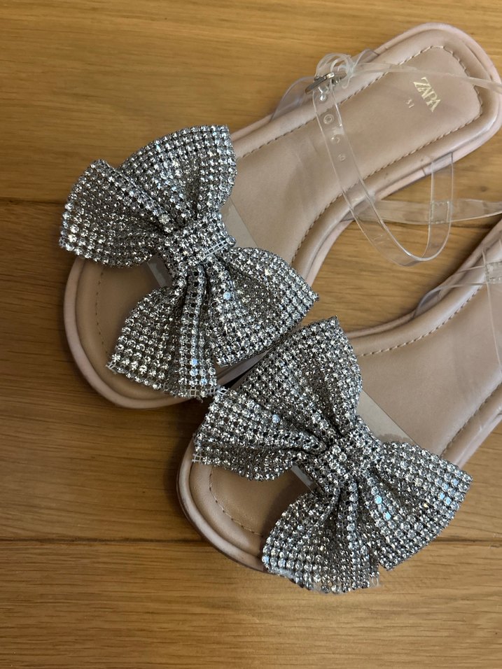 Zara Taşlı Fiyonklu Kız Çocuk Sandaleti - Görsel 3