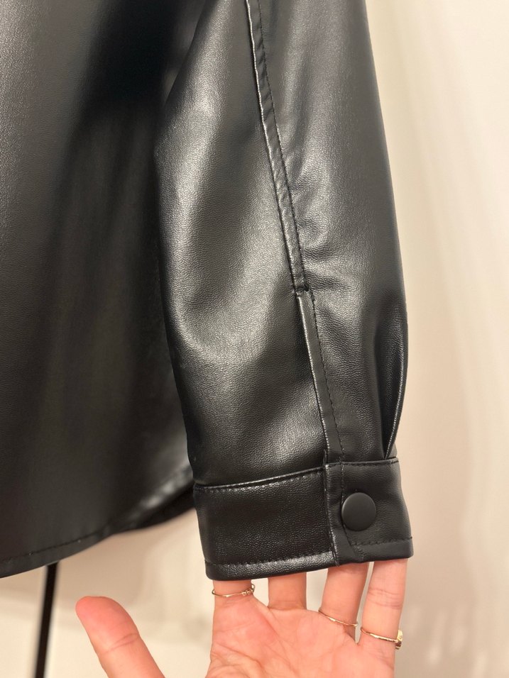 Zara Siyah Deri Çocuk Gömlek / Ceket 4-5 yaş - Görsel 3