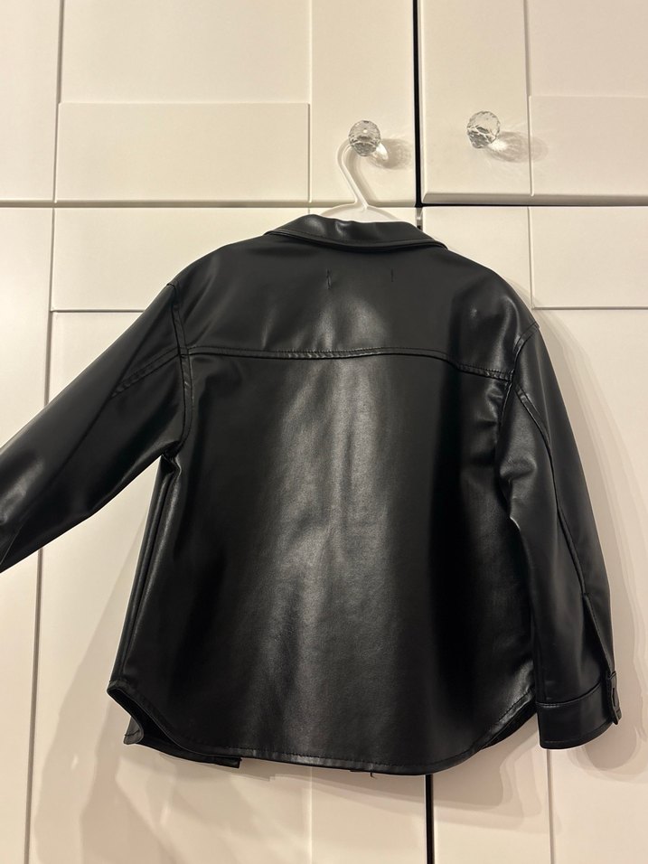 Zara Siyah Deri Çocuk Gömlek / Ceket 4-5 yaş - Görsel 2