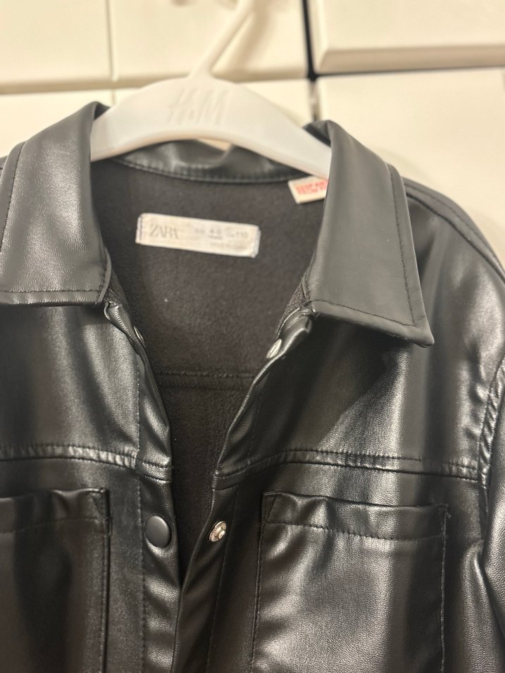 Zara Siyah Deri Çocuk Gömlek / Ceket 4-5 yaş - Görsel 4