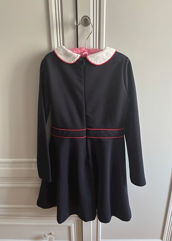 Uzun Kollu Lacivert - fiyonk detaylı Kız Çocuk Elbisesi -Jacadi - Görsel 2