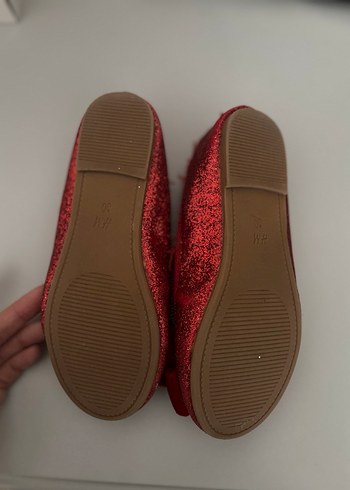 Kız Çocuk Kırmızı fiyonklu Babet 30 numara - Görsel 2