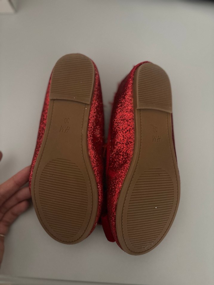 Kız Çocuk Kırmızı fiyonklu Babet 30 numara - Görsel 2