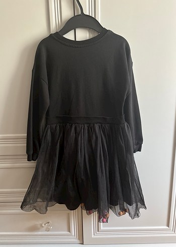 Kız Çocuk Siyah Uzun Kollu Fırfırlı Elbise - LCW - Görsel 4