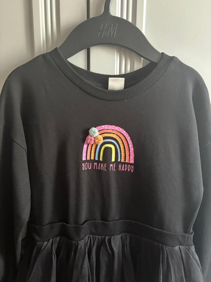 Kız Çocuk Siyah Uzun Kollu Fırfırlı Elbise - LCW - Görsel 2