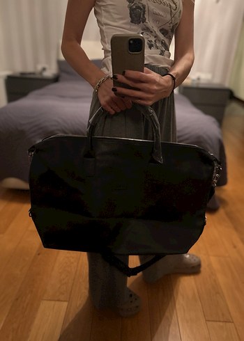 Vakko Siyah Deri Seyahat Çantası - Görsel 6