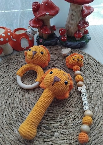 Renkli Aslan Diş Kaşıyıcı ve Çıngırak Seti - Görsel 2