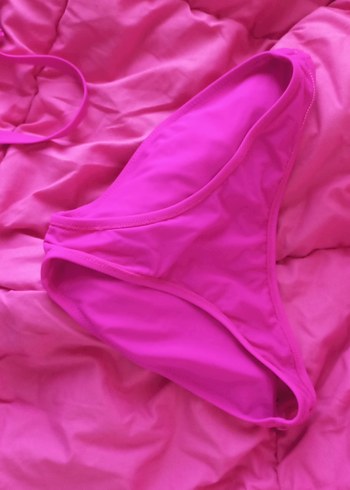 Pembe mor rengi Drapeli Kadın Bikini Takımı - Görsel 4