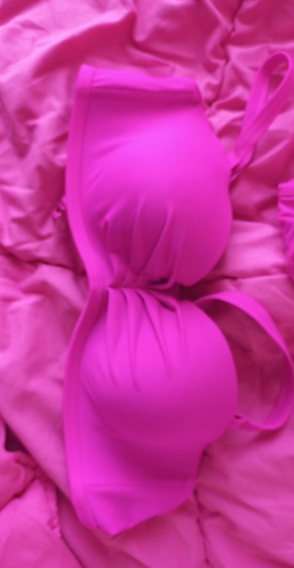Pembe mor rengi Drapeli Kadın Bikini Takımı - Görsel 2