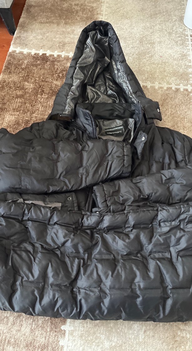 Siyah Uzun Kadın Kışlık Mont - Görsel 4