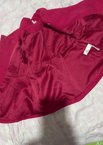 Pembe Düğmeli Kız Çocuk Kabanı - Görsel 4