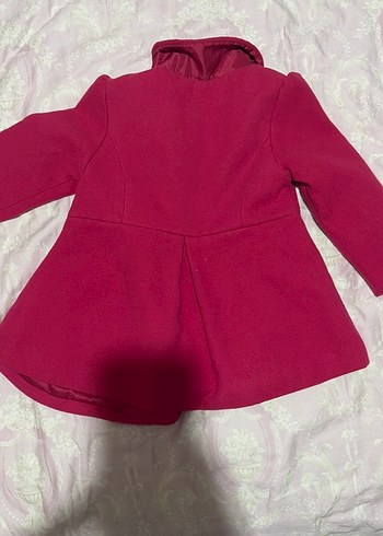 Pembe Düğmeli Kız Çocuk Kabanı - Görsel 3