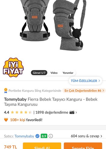 Gri Bebek Kanguru Taşıyıcı - Görsel 2