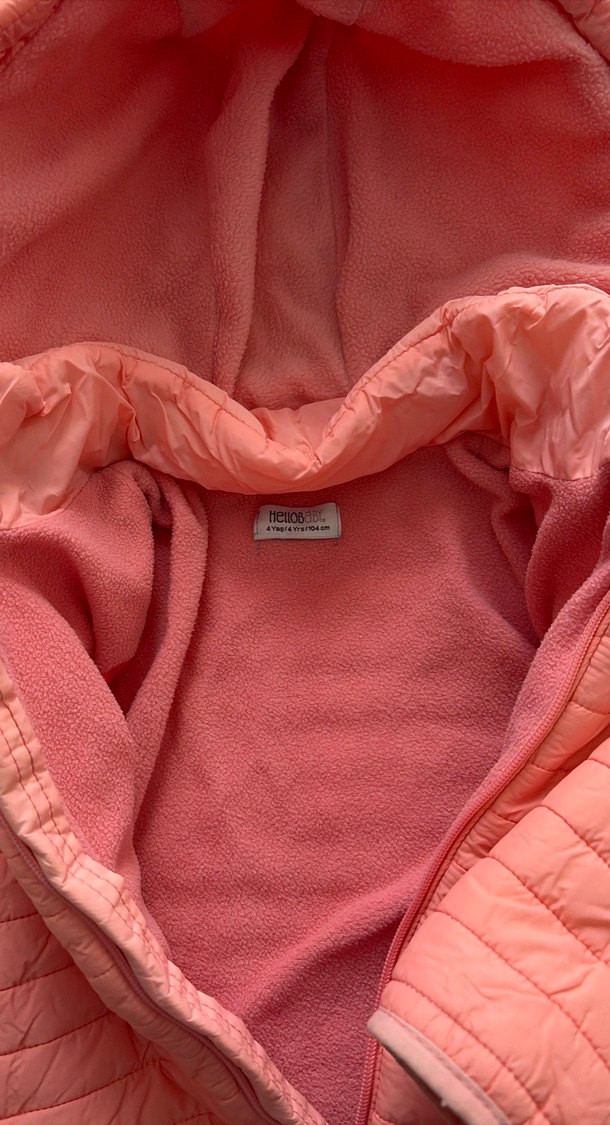 Kız Çocuk Kapüşonlu Fermuarlı Pembe Mont - Görsel 3