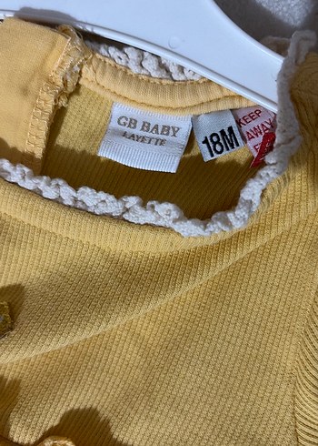 Sarı Nakışlı Kız Çocuk Uzun Kollu Elbise - Görsel 3