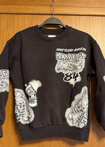 Siyah Baskılı Kapüşonsuz  takım - Görsel 2