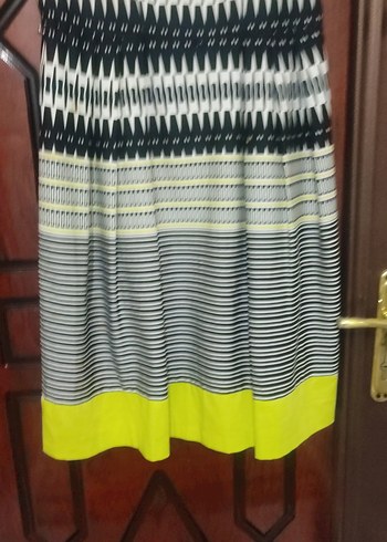 Siyah sarı çizgili elbise - Görsel 2