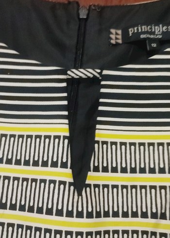 Siyah sarı çizgili elbise - Görsel 5