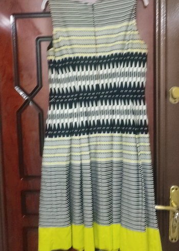 Siyah sarı çizgili elbise - Görsel 6