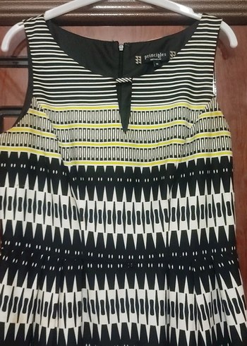 Siyah sarı çizgili elbise - Görsel 3