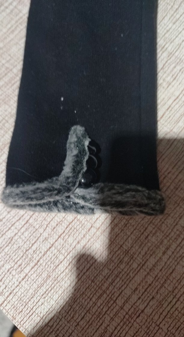 Siyah Kürklü Kadın Eldiveni bir tek - Görsel 2