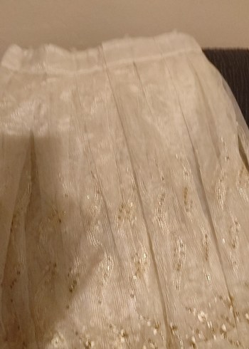 Nakışlı Bej   tül perde  iki pparca - Görsel 3