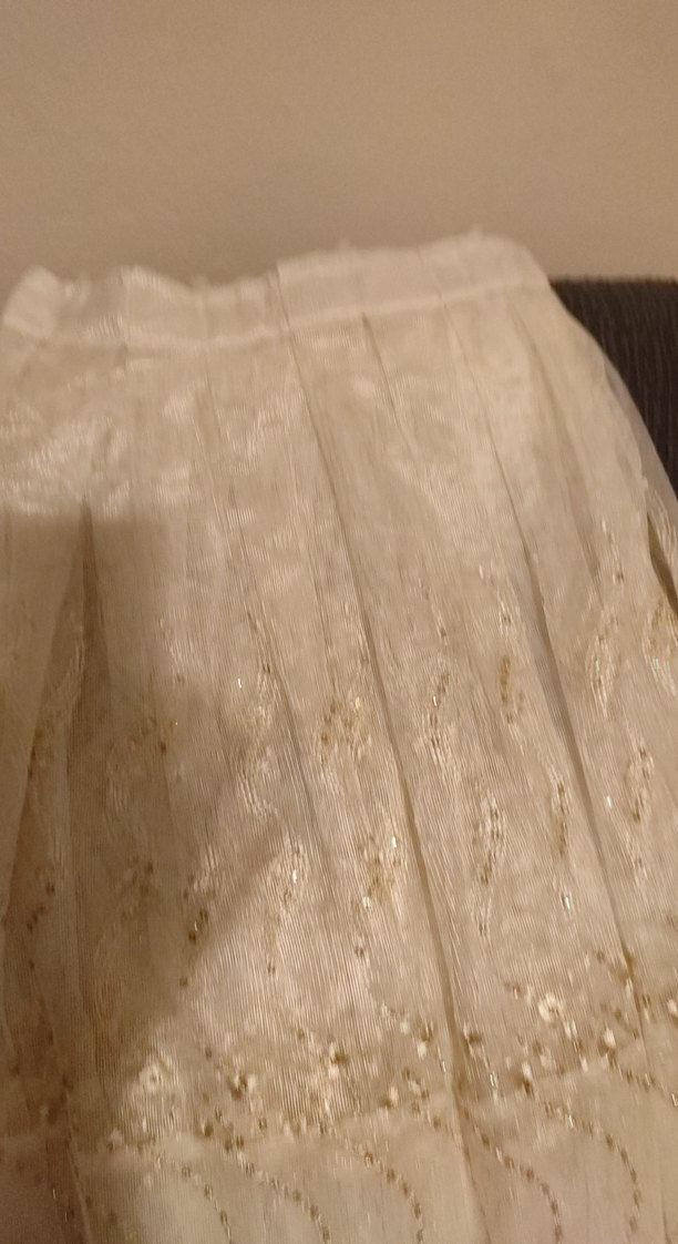 Nakışlı Bej   tül perde  iki pparca - Görsel 3