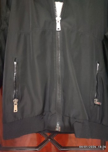 Siyah Fermuarlı  erkek Ceket - Görsel 2