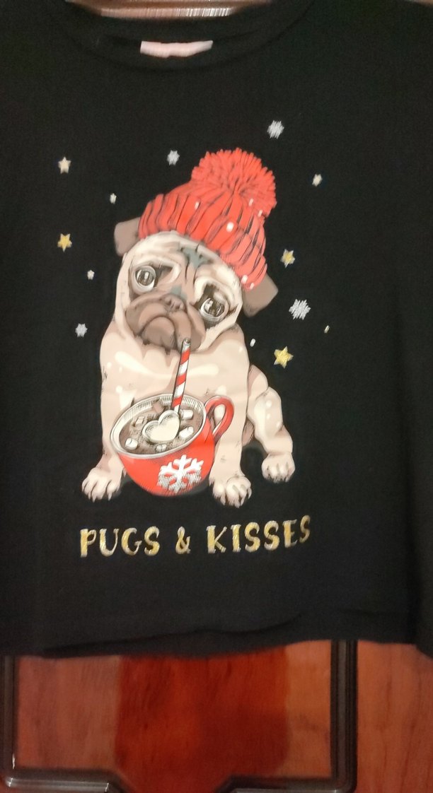 Kız Çocuk Siyah Baskılı Tişört - Görsel 2