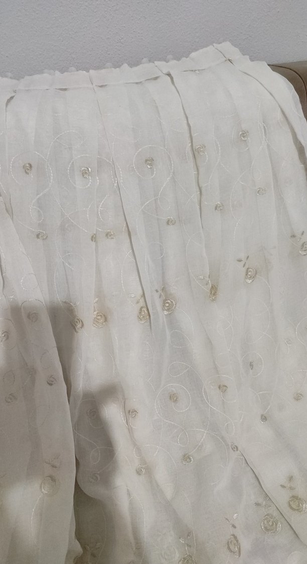 İşlemeli Beyaz Bohem Perde - Görsel 2