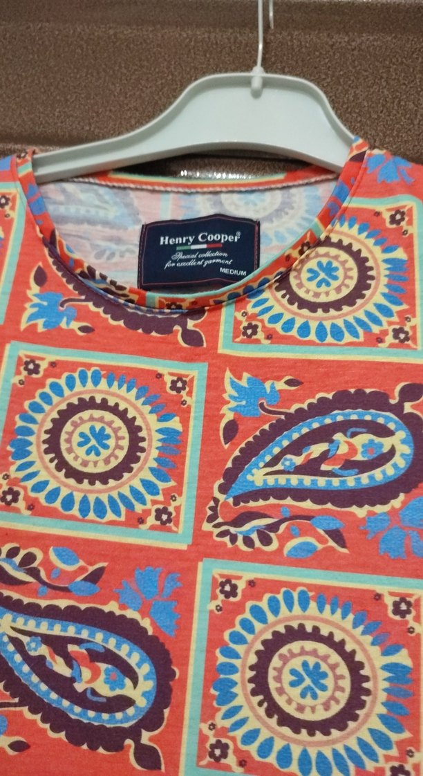 Renkli Baskılı Bohem Erkek Tişörtü - Görsel 3