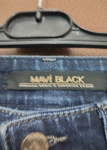 Erkek Lacivert Parlak Denim Jean - Görsel 6