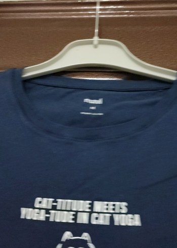 Baskılı Koyu Mavi Kısa Kollu Tişört - Görsel 3