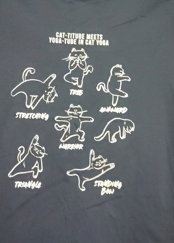 Baskılı Koyu Mavi Kısa Kollu Tişört - Görsel 2