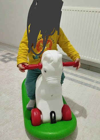 Renkli Çocuk Scooter'ı Beyaz At Figürlü