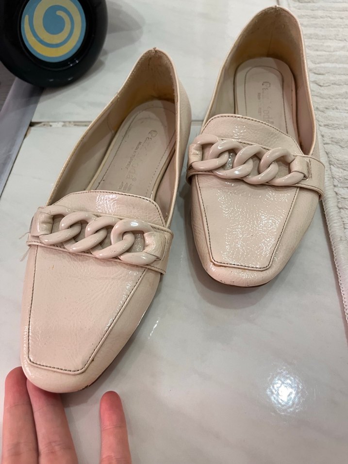 Bej Zincir Detaylı Blok  Kadın Babet - Görsel 2