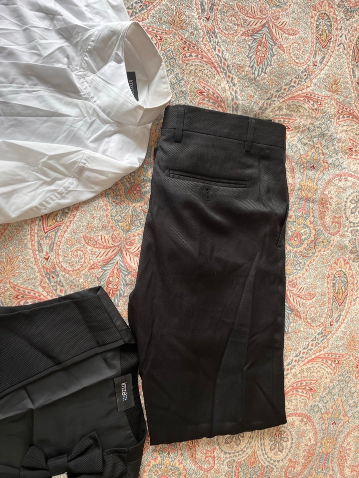 Düğmeli Siyah Yelek ve Beyaz Gömlek pantolon Takımı - Görsel 5