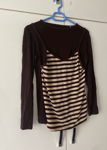 Kahverengi Uzun Kollu Hamile Üstü - Görsel 2