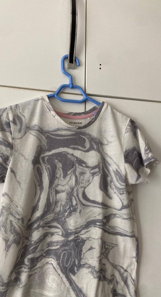 Gri Batik Desenli Hamile Kısa Kollu Tişört - Görsel 3