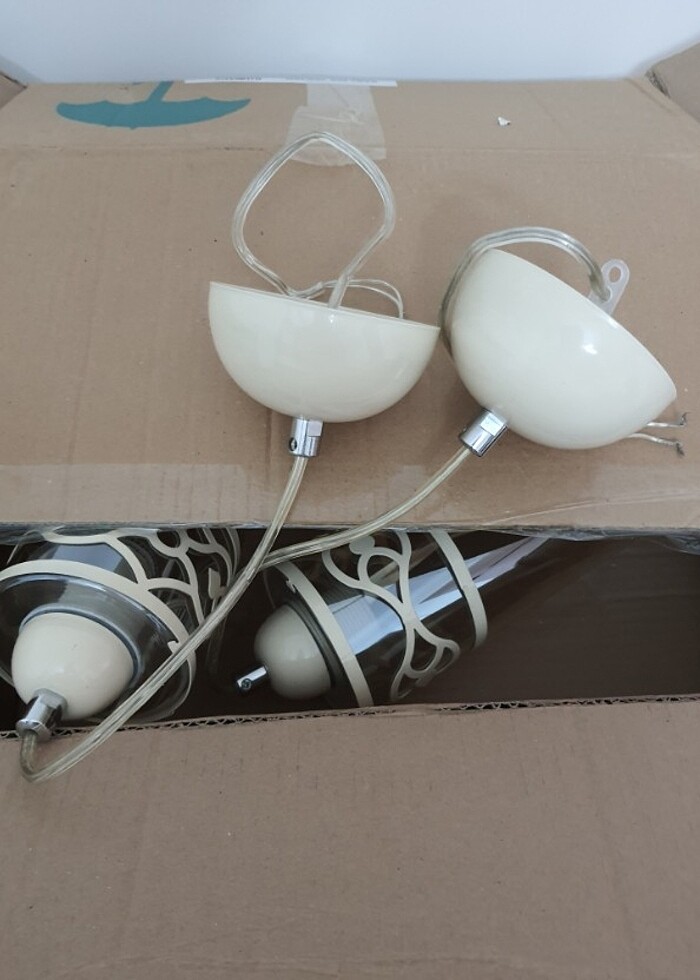 Avize çift krem renginde - Görsel 5