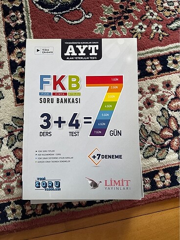 Limit yayınları 7 gün ayt fen soru bankası + deneme