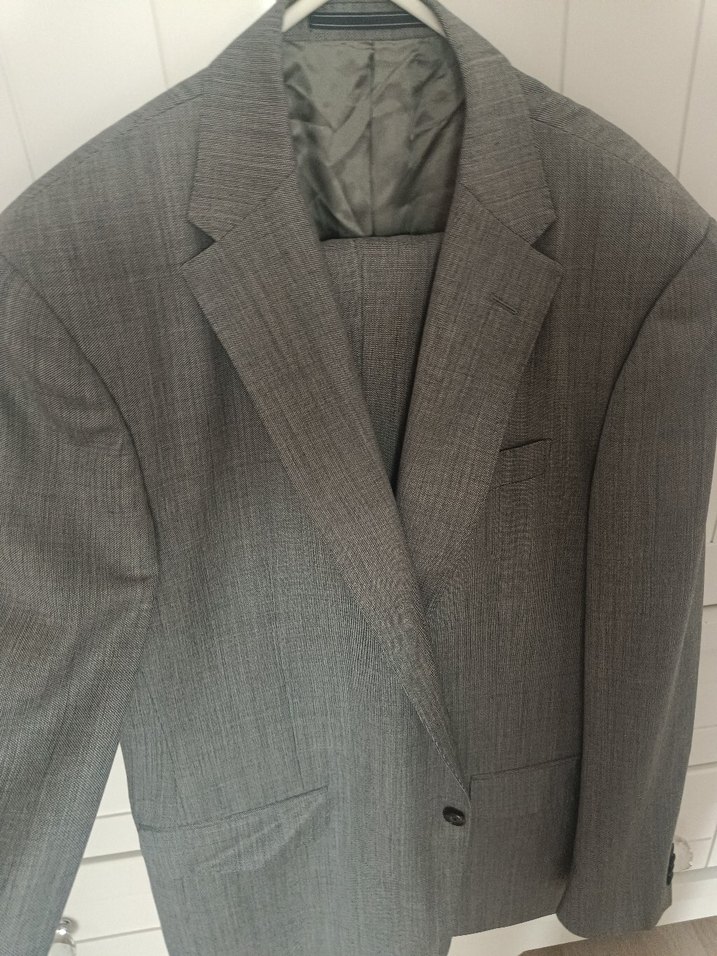 Gri Düğmeli Erkek Takım Elbise Ceket - Görsel 3