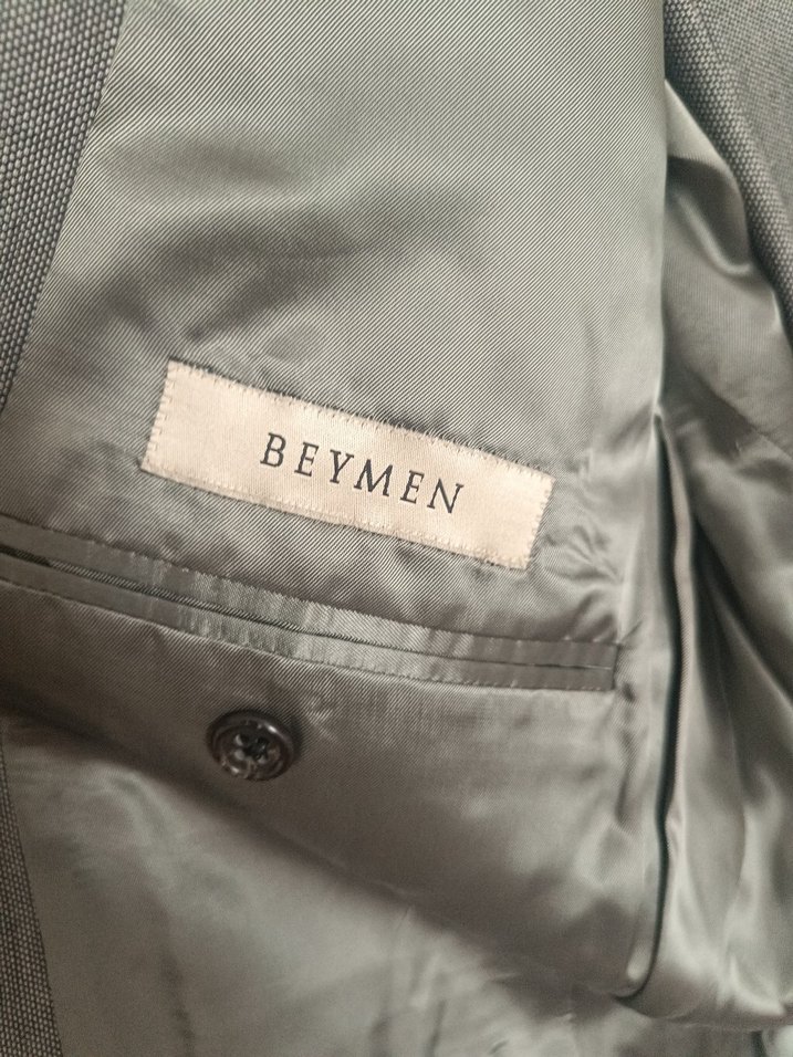 Gri Düğmeli Erkek Takım Elbise Ceket - Görsel 4