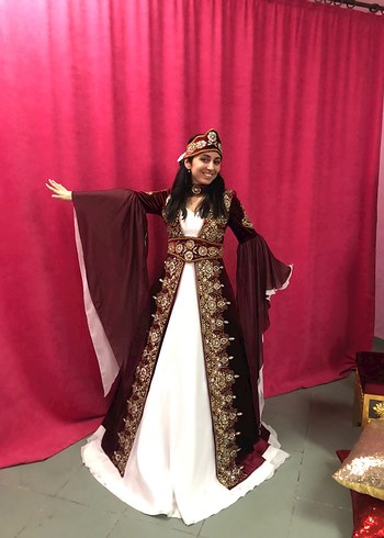 m Beden Kiralık bordo Kadife kaftan