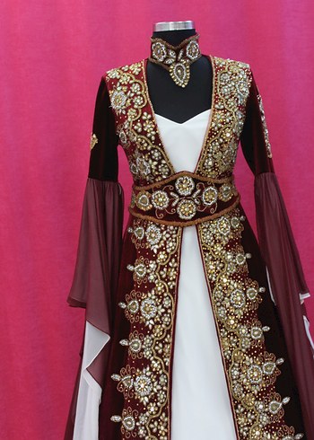m Beden bordo Renk Kiralık bordo Kadife kaftan