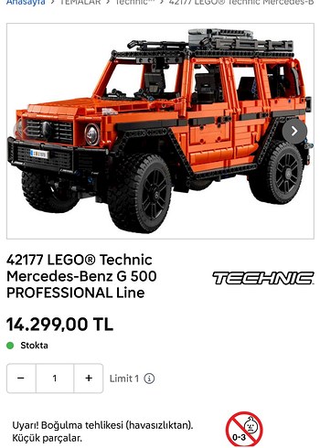 42177 LEGO® Technic Mercedes-Benz G 500 Oyuncak Araba