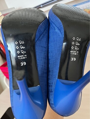 Topuklu saks mavisi ayakkabı - Görsel 6